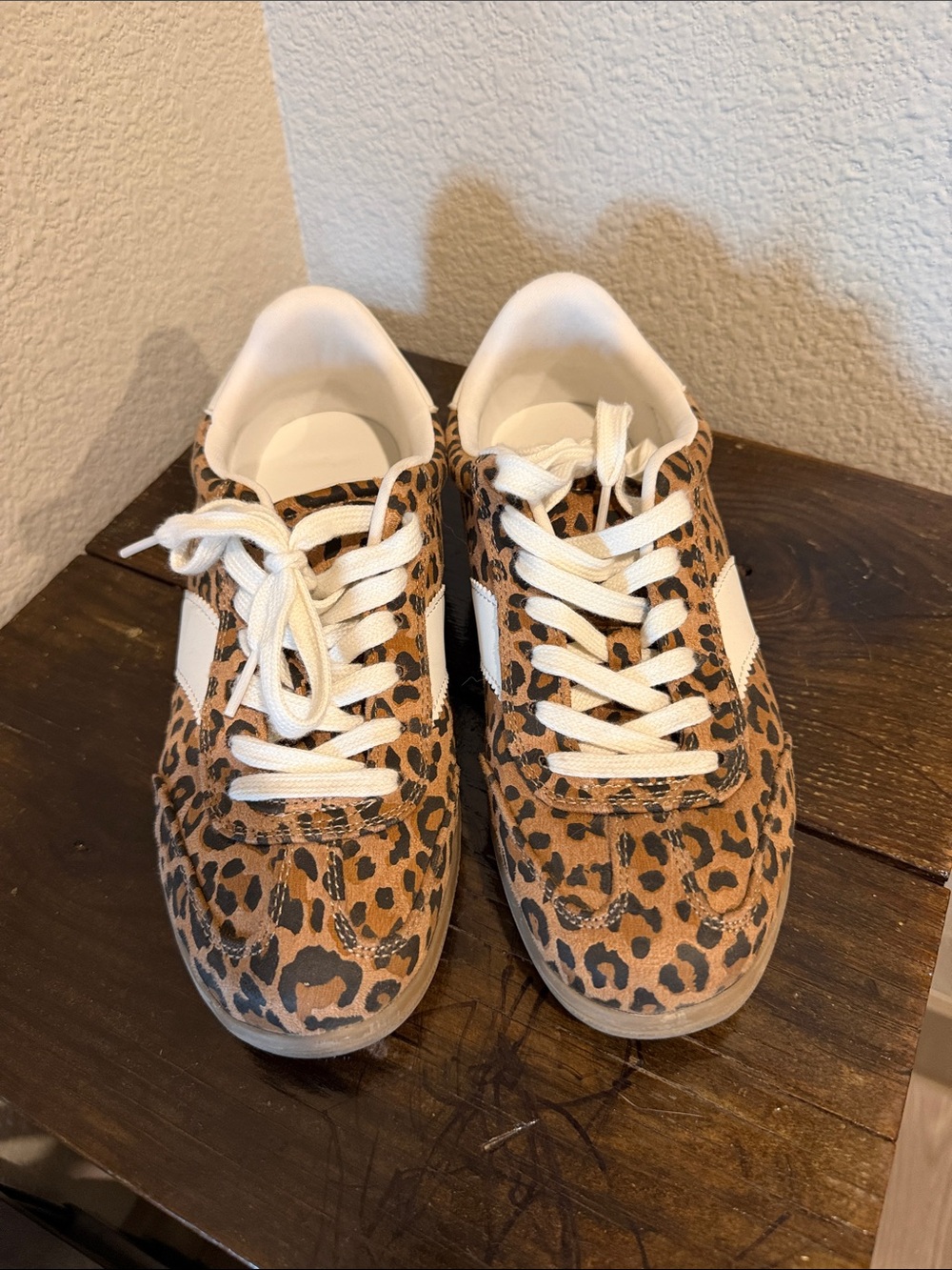 Universal Thread Leopard Print Low-Top Sneakers in Brown, Black and White